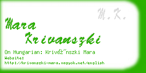 mara krivanszki business card